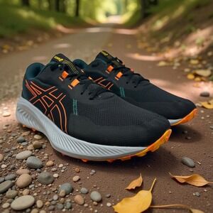 ASICS Gel Excite Trail 2 Men's Black Orange Running Shoes Size 12.5